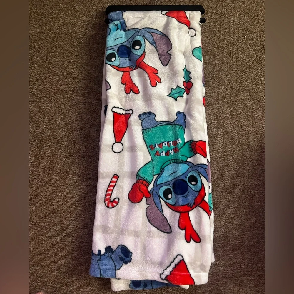 Disney Stitch Holiday throw blanket NWT